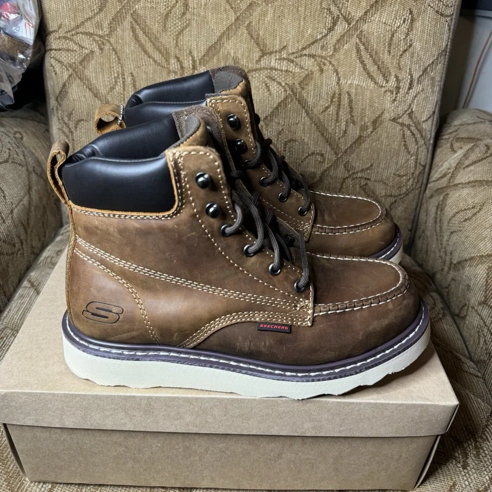 Skechers Kadmiel Bennot Work Boot‎ Brown 200180 Men's 9